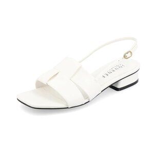 NiB Journee Women Tabatha Woven Slingback Square Toe White Size 9.5 W $80 RY1269